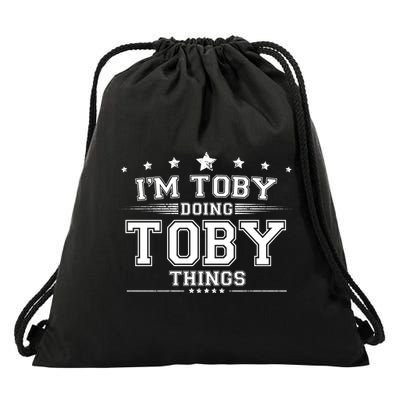 Im Toby Doing Toby Things Drawstring Bag