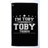 Im Toby Doing Toby Things Golf Towel