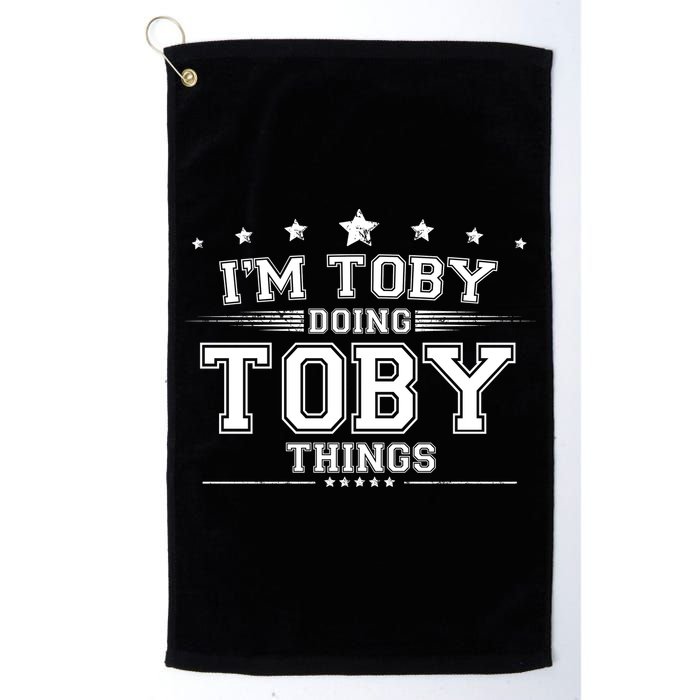 Im Toby Doing Toby Things Golf Towel