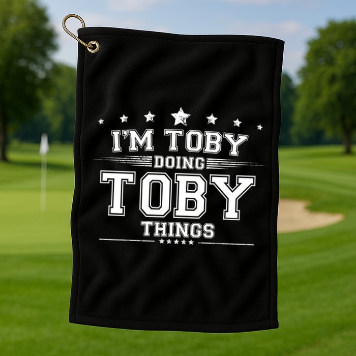 Im Toby Doing Toby Things Golf Towel