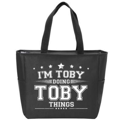 Im Toby Doing Toby Things Zip Tote Bag