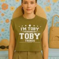 Im Toby Doing Toby Things Garment-Dyed Women's Muscle Tee