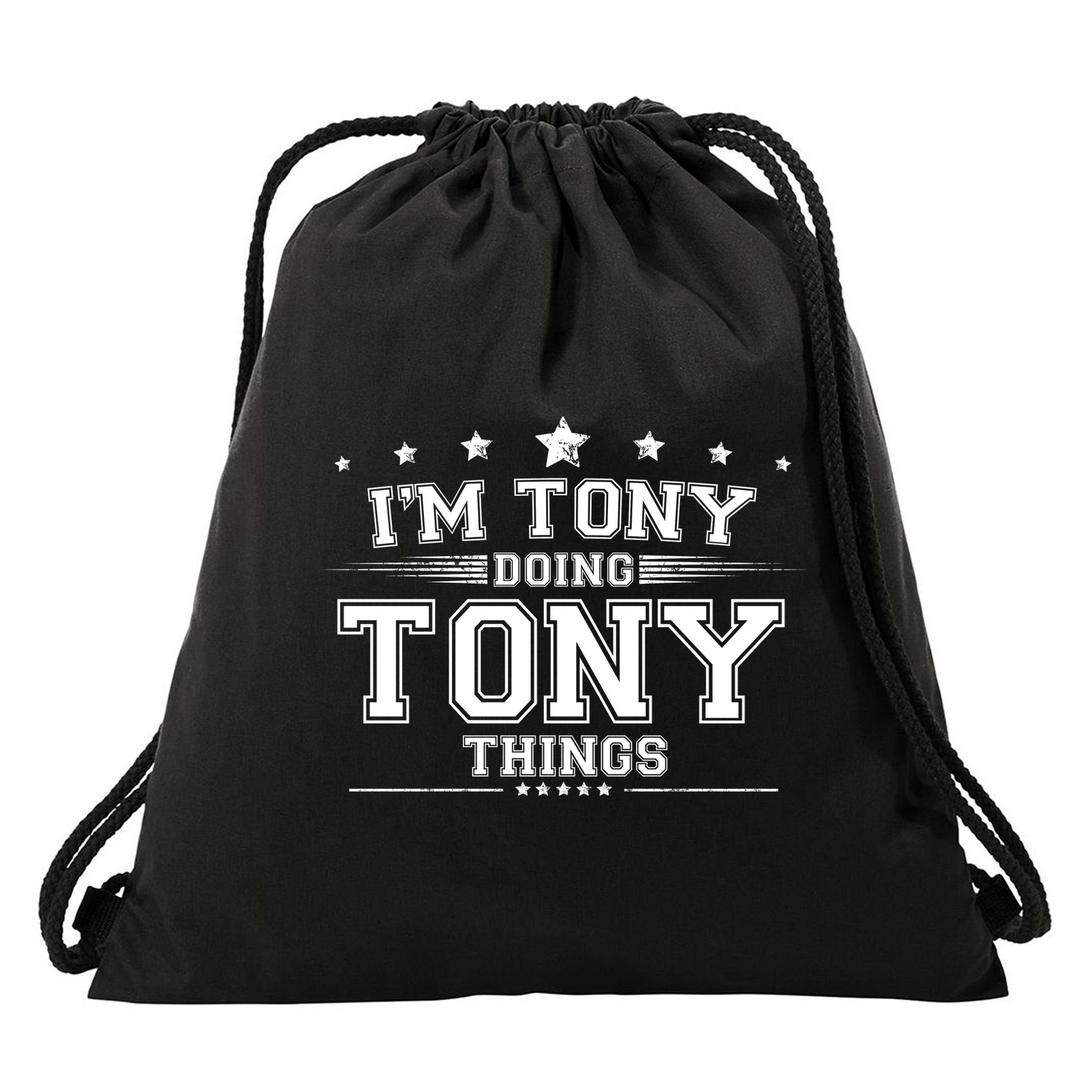 Im Tony Doing Tony Things Drawstring Bag