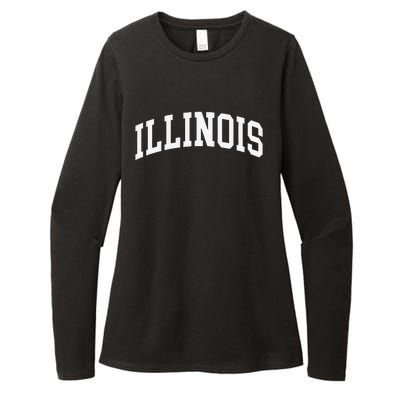 Illinois Throwback Design Classic Womens CVC Long Sleeve Shirt