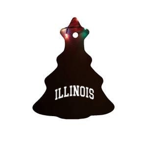 Illinois Throwback Design Classic Ceramic Tree Ornament