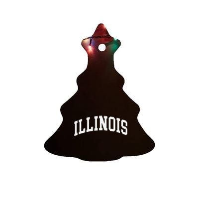 Illinois Throwback Design Classic Ceramic Tree Ornament