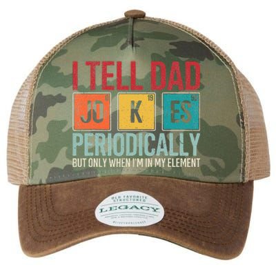 I Tell Dad Jokes Periodically Funny FatherS Day Dad Gift Legacy Tie Dye Trucker Hat