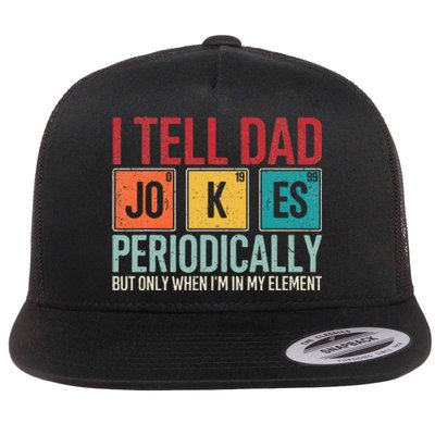 I Tell Dad Jokes Periodically Funny FatherS Day Dad Gift Flat Bill Trucker Hat