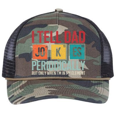 I Tell Dad Jokes Periodically Funny FatherS Day Dad Gift Retro Rope Trucker Hat Cap