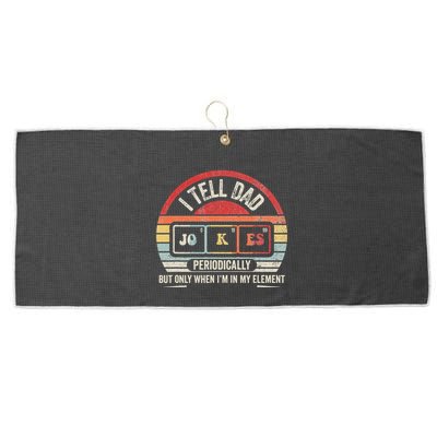 I Tell Dad Jokes Periodically Element Large Microfiber Waffle Golf Towel