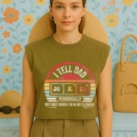 I Tell Dad Jokes Periodically Element Garment-Dyed Women's Muscle Tee