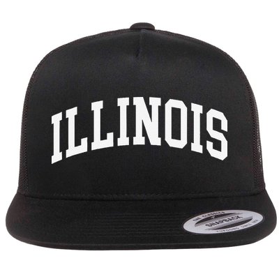 Illinois Throwback Design Classic Flat Bill Trucker Hat