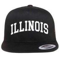 Illinois Throwback Design Classic Flat Bill Trucker Hat