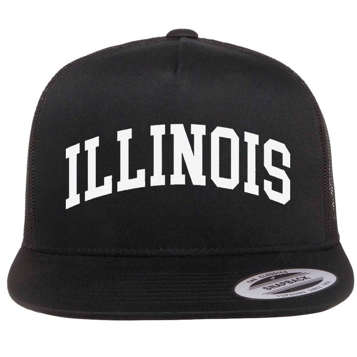Illinois Throwback Design Classic Flat Bill Trucker Hat