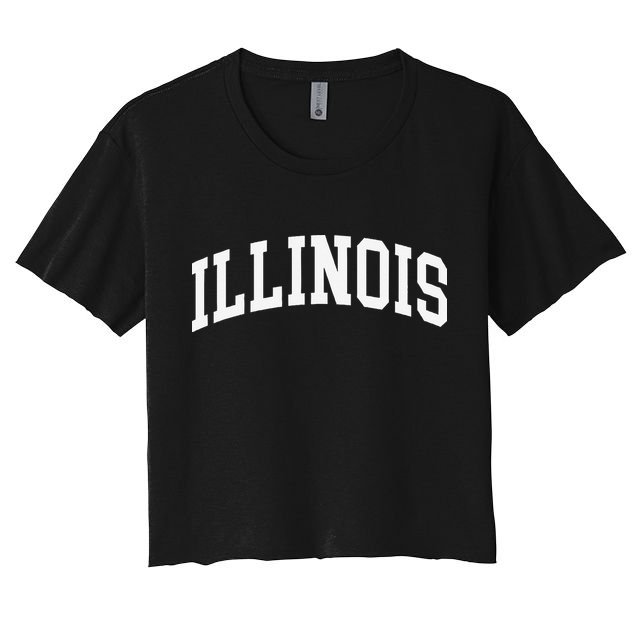 Illinois Throwback Design Classic Women's Crop Top Tee