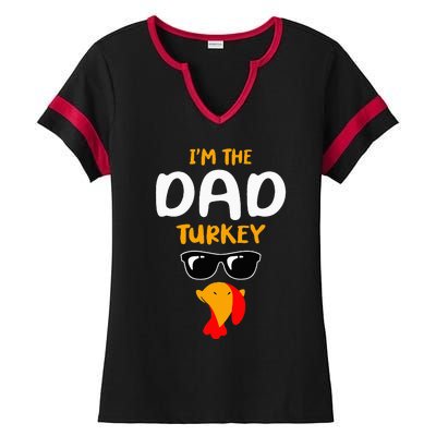 IM The Dad Turkey Family Matching Thanksgiving Ladies Halftime Notch Neck Tee