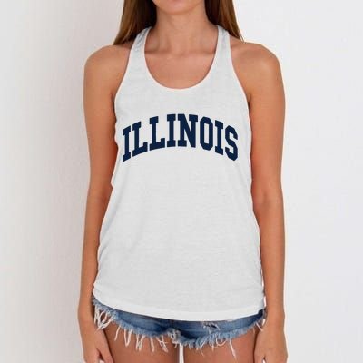 Illinois Throwback Design Classic Women's Knotted Racerback Tank