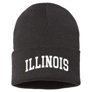 Illinois Throwback Design Classic Sustainable Knit Beanie