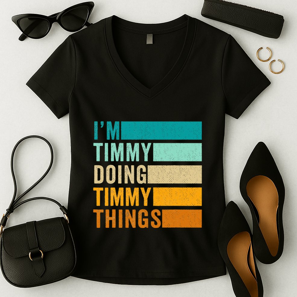 Im Timmy Doing Timmy Things Women's V-Neck T-Shirt