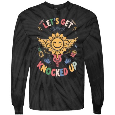 Ivf Transfer Day Infertility LetS Get That Knocked Up Tie-Dye Long Sleeve Shirt