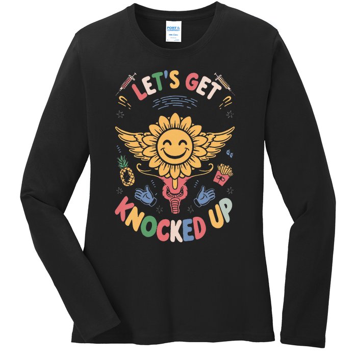 Ivf Transfer Day Infertility LetS Get That Knocked Up Ladies Long Sleeve Shirt