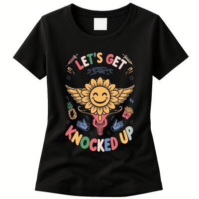 Ivf Transfer Day Infertility LetS Get That Knocked Up Womens T-Shirt