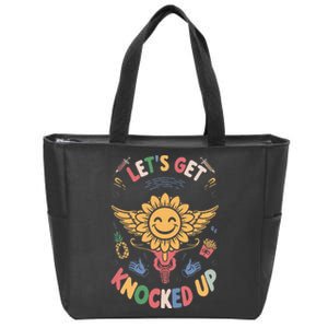 Ivf Transfer Day Infertility LetS Get That Knocked Up Zip Tote Bag