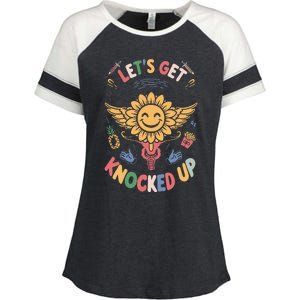 Ivf Transfer Day Infertility LetS Get That Knocked Up Enza Ladies Jersey Colorblock Tee