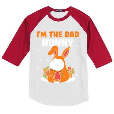 I'm The Dad Bunny Sayings Happy Easter Egg Father Daddy Papa Cute Gift Kids Colorblock Raglan Jersey