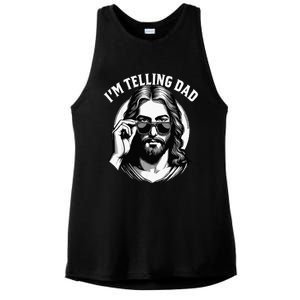 IM Telling Dad Funny Religious Christian Jesus Meme Ladies PosiCharge Tri-Blend Wicking Tank