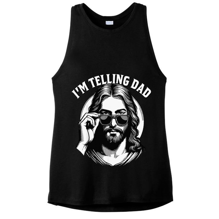 IM Telling Dad Funny Religious Christian Jesus Meme Ladies PosiCharge Tri-Blend Wicking Tank