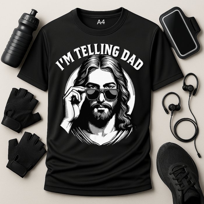 IM Telling Dad Funny Religious Christian Jesus Meme Cooling Performance Crew T-Shirt