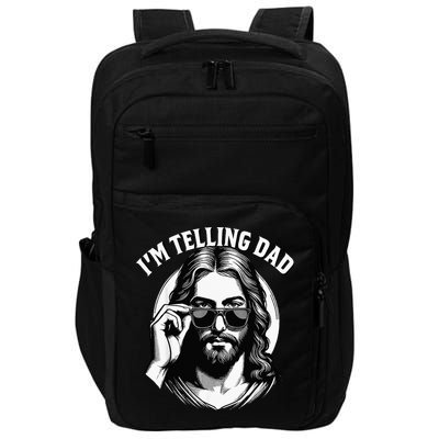 IM Telling Dad Funny Religious Christian Jesus Meme Impact Tech Backpack