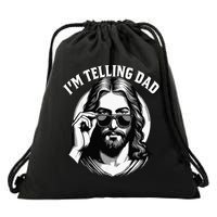 IM Telling Dad Funny Religious Christian Jesus Meme Drawstring Bag