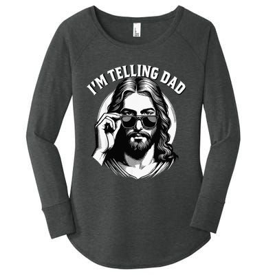 IM Telling Dad Funny Religious Christian Jesus Meme Women's Perfect Tri Tunic Long Sleeve Shirt