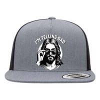 IM Telling Dad Funny Religious Christian Jesus Meme Flat Bill Trucker Hat