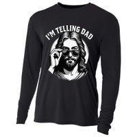 IM Telling Dad Funny Religious Christian Jesus Meme Cooling Performance Long Sleeve Crew