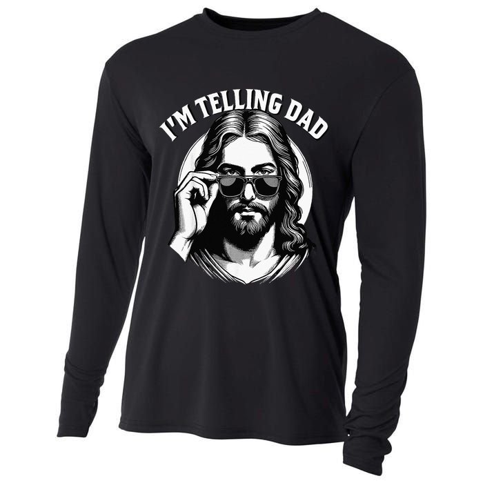 IM Telling Dad Funny Religious Christian Jesus Meme Cooling Performance Long Sleeve Crew