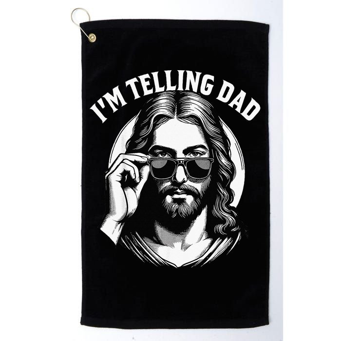 IM Telling Dad Funny Religious Christian Jesus Meme Golf Towel