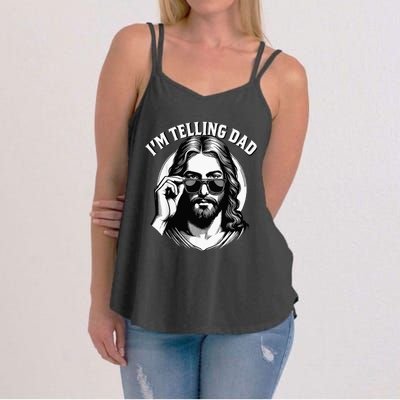 IM Telling Dad Funny Religious Christian Jesus Meme Women's Strappy Tank