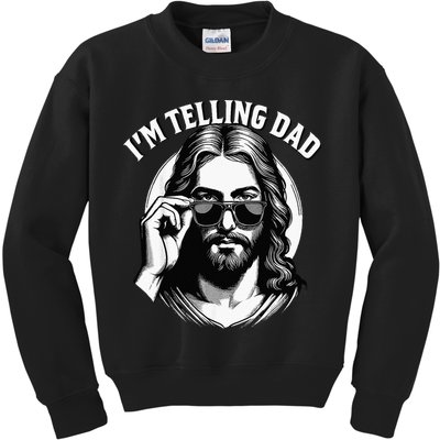 IM Telling Dad Funny Religious Christian Jesus Meme Kids Sweatshirt