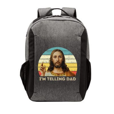 Im Telling Dad Funny Religious Christian Jesus Meme Vector Backpack