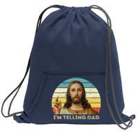 Im Telling Dad Funny Religious Christian Jesus Meme Sweatshirt Cinch Pack Bag