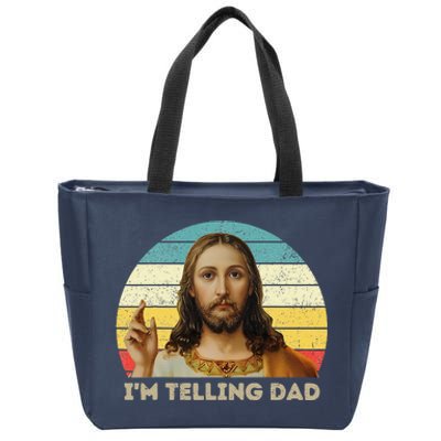 Im Telling Dad Funny Religious Christian Jesus Meme Zip Tote Bag