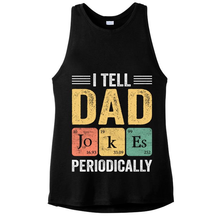 I Tell Dad Jokes Periodically Ladies PosiCharge Tri-Blend Wicking Tank