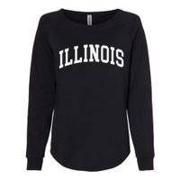 Illinois Throwback Design Classic Womens California Wash Sweatshirt