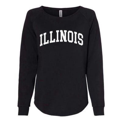 Illinois Throwback Design Classic Womens California Wash Sweatshirt