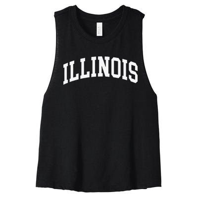 Illinois Throwback Design Classic Women's Racerback Cropped Tank