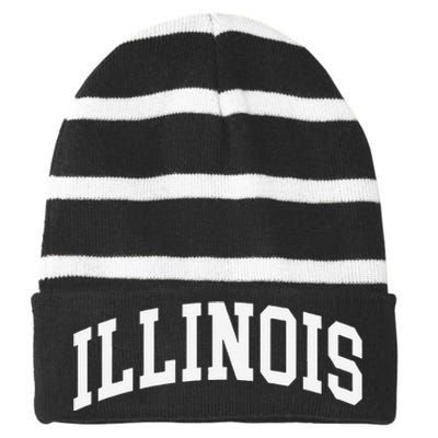 Illinois Throwback Design Classic Striped Beanie with Solid Band