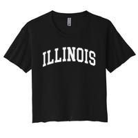 Illinois Throwback Design Classic Women's Crop Top Tee